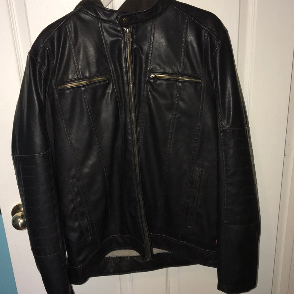 BRAND NEW! Mens Levi’s Faux Leather Hooded Jacket